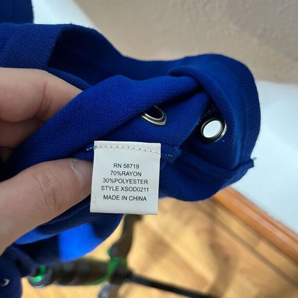 NY Collection Round Neck Long Sleeve Grommet Design Mini Dress Size Medium - Picture 10 of 11